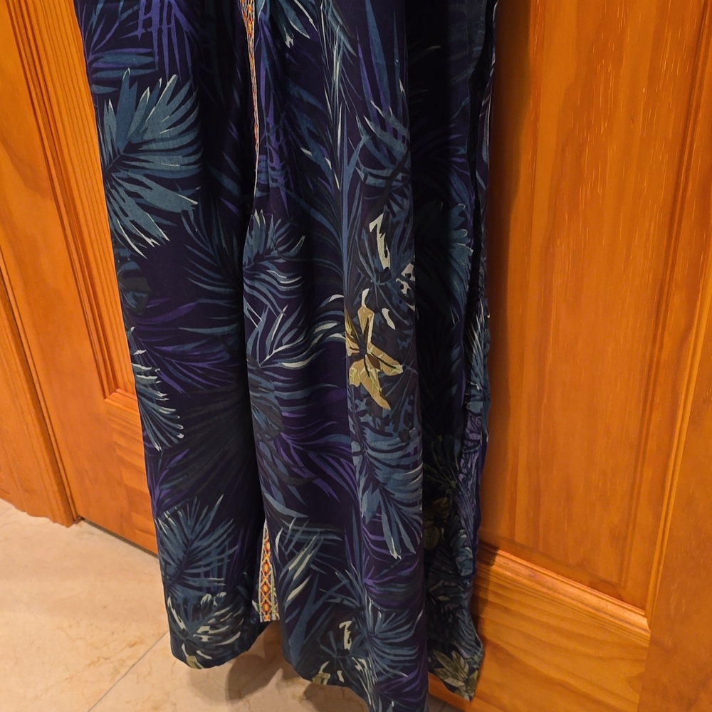 Womens AMERICA & BEYOND  Navy Tropical Dress with Lovely Trim - Picture 2 of 6